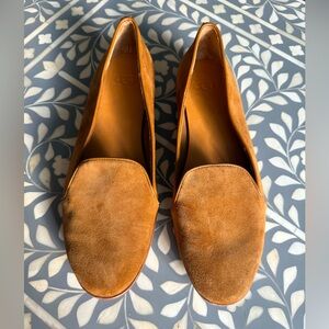 Ugg Bonnie Suede Loafer Slip On Shoe Size 8.5 Chestnut Brown Tan Casual Office